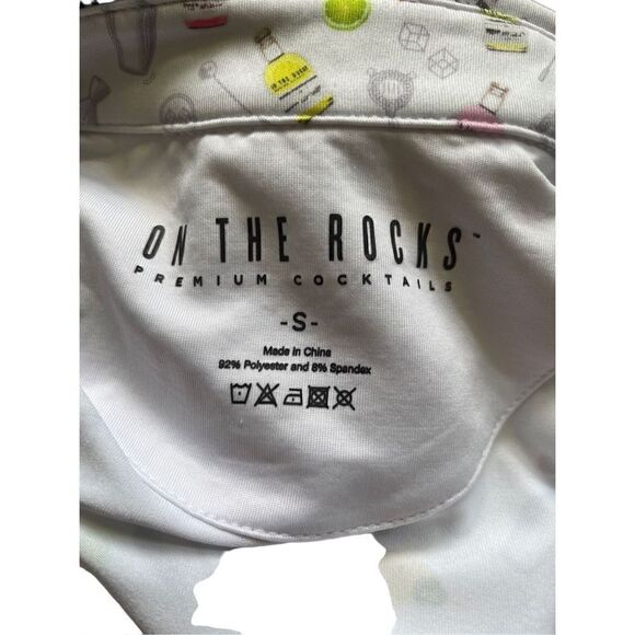 On The Rocks Women’s White Premium Cocktails Print Polo Shirt Size Small - Picture 8 of 9